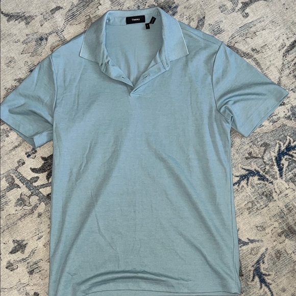 Theory Men's Light Blue Polo Shirt - Picture 1 of 2